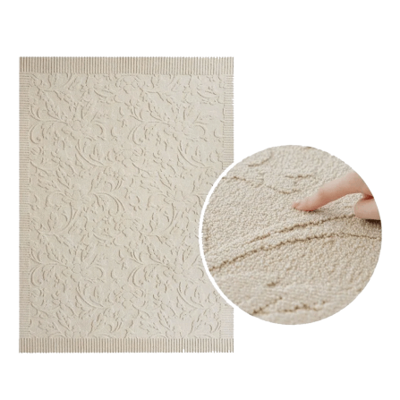 พรม MJHOMEDESIGNS BEDSIDE CARPET 73 ขนาด 60*120 ซม. ครีม_0